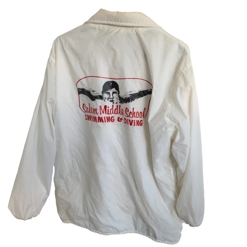 Vintage 80s Salem Middle School Swimming & Diving Hall of Fame Jacket